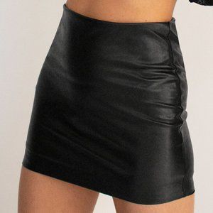 Artizia Vegan Leather Mini Skirt